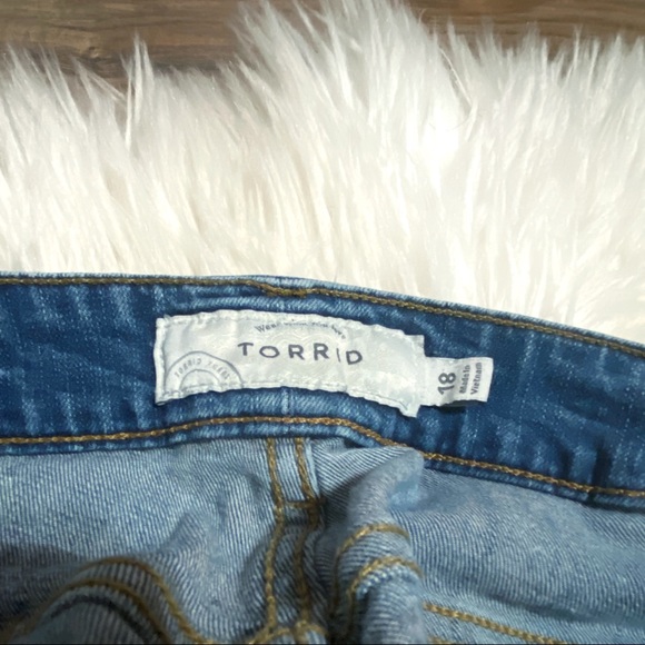 Torrid High Rise Distressed Jean Shorts - Picture 2 of 16